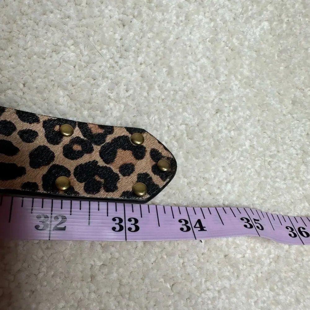 Urban Outfitters Brown and Gold Belt with Circular Buckle - Picture 7 of 7